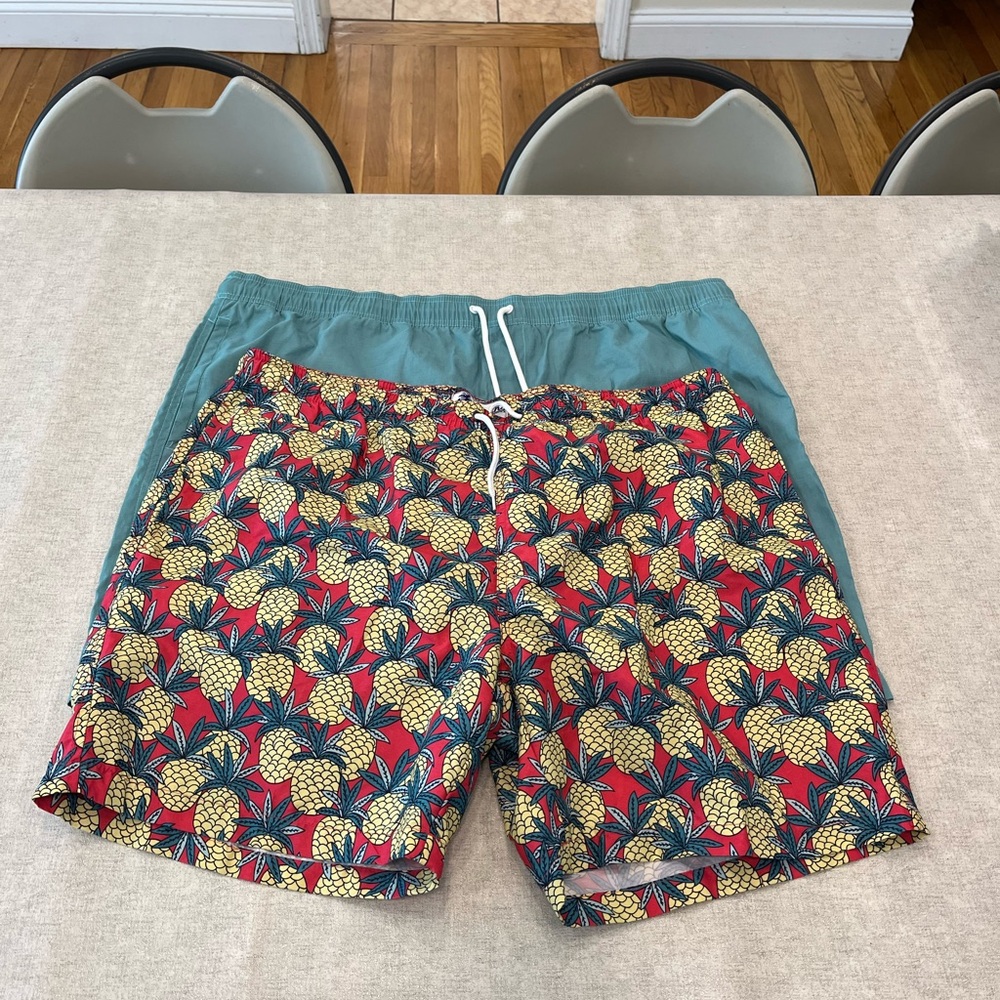 Goodthreads Red and Yellow Swim Trunks Tropical Floral Style lot of 2